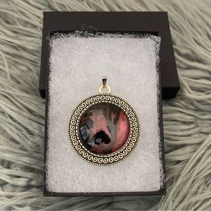 Handmade Fluid Art Necklace- Lava Luv